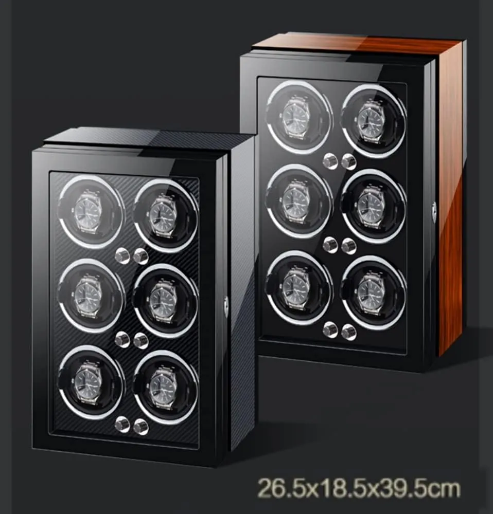 6 9 Watches with Led Light and efficacy Quiet Motor Display Box Wooden Piano Finish Adjustable Watch Pillows Rotator Case,Brown-9 0 Chandelier Chandelier Watch Winder Box for Self-Winding 4 