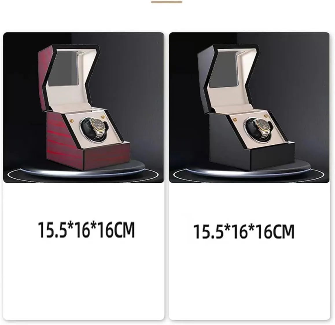 Ac Adapter Wood,Black-A Automatic Watch Winder Watch Rotator with Super Quiet Motor berg taxes Flexible Watch Pillows Watch Turner Watch Shaker 4 Modes Battery Or 