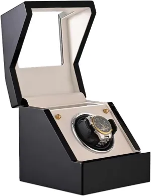 Ac Adapter Wood,Black-A Automatic Watch Winder Watch Rotator with Super Quiet Motor berg taxes Flexible Watch Pillows Watch Turner Watch Shaker 4 Modes Battery Or 