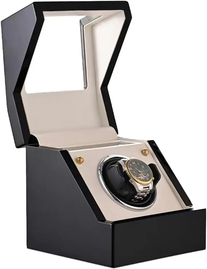 Ac Adapter Wood,Black-A Automatic Watch Winder Watch Rotator with Super Quiet Motor berg taxes Flexible Watch Pillows Watch Turner Watch Shaker 4 Modes Battery Or 