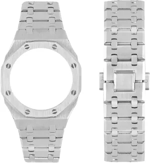 Accessories Compatible satellite accommodate knowledge for ga-2100 ga-2110 Metal Watches Band case 3rd Generation Watch Strap Stainless Steel Adjustable Replacement 
