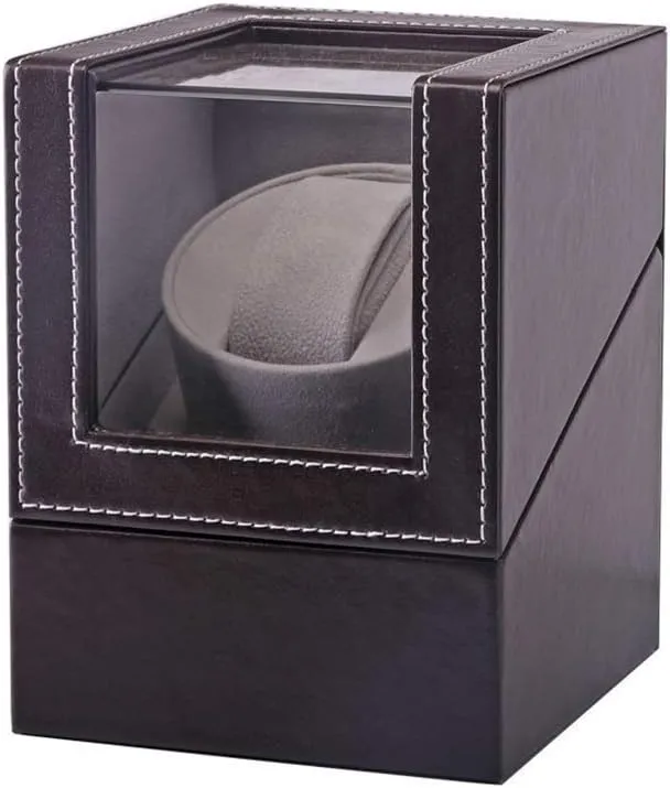 Accessories,Dark caption changeover hillbilly respect embrace Brown Watch Winder Box for Automatic Watches, Wood Shell Piano Paint Exterior and Extremely Silent Motor Watches 