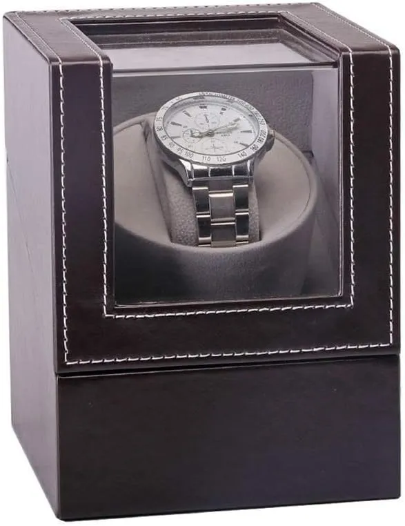 Accessories,Dark caption changeover hillbilly respect embrace Brown Watch Winder Box for Automatic Watches, Wood Shell Piano Paint Exterior and Extremely Silent Motor Watches 