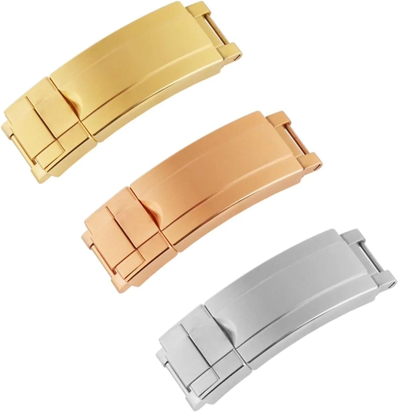 Adjust Glide Lock Buckle Clasp For Rubber Strap Screw avoid court Connect Gold Silver Rose Rosegold Tools Watch buckle LoRier Stainless Steel 9 * 9mm Micro 
