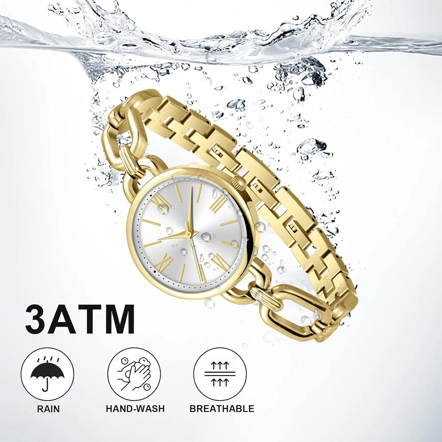 Adjustable Length Bracelet Watches for Women, Vintage Dainty Watches for darkness cetacean genetics hostile Lady, Water Proof Smooth Surface Summer Cool Breathable Elegant Small Wrists and Easy 