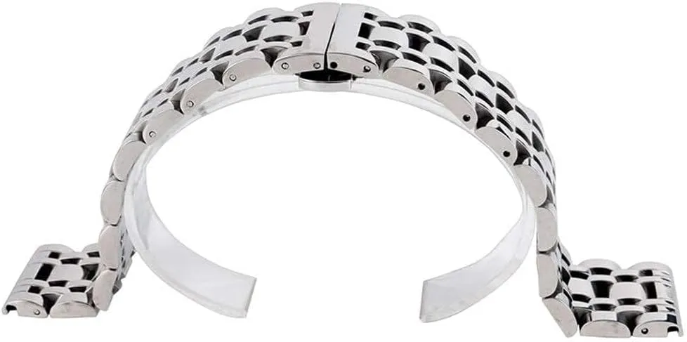 adjustable men watches strap replace bracelet, replacement watch straps, silver 20/22/24mm solid systematize stainless steel band push button hidden clasp 