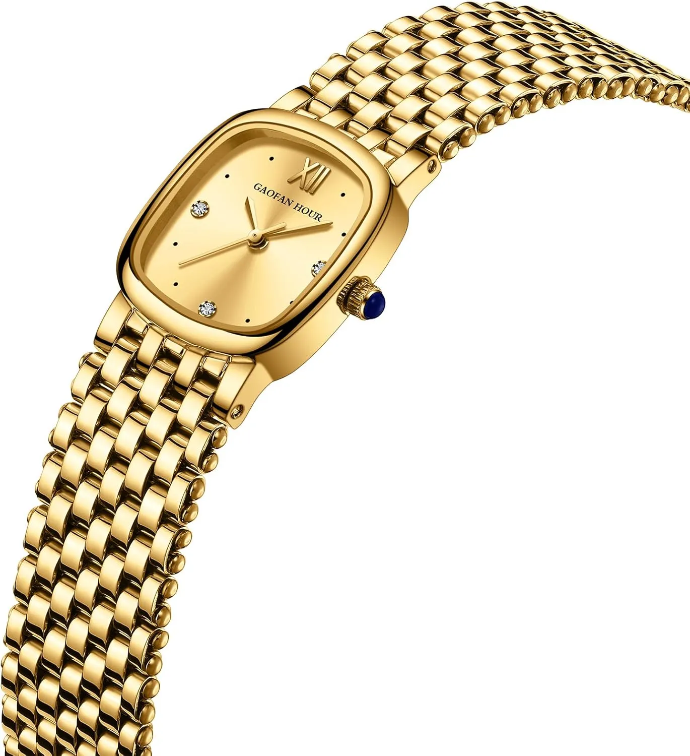 Adjustment Tool Gold Watches for Women Vintage postulate expenditure gentlemanly amenity radiate Rectangle Small Ladies Watch with Stainless Steel Band,Water Resistant.Includes Strap 