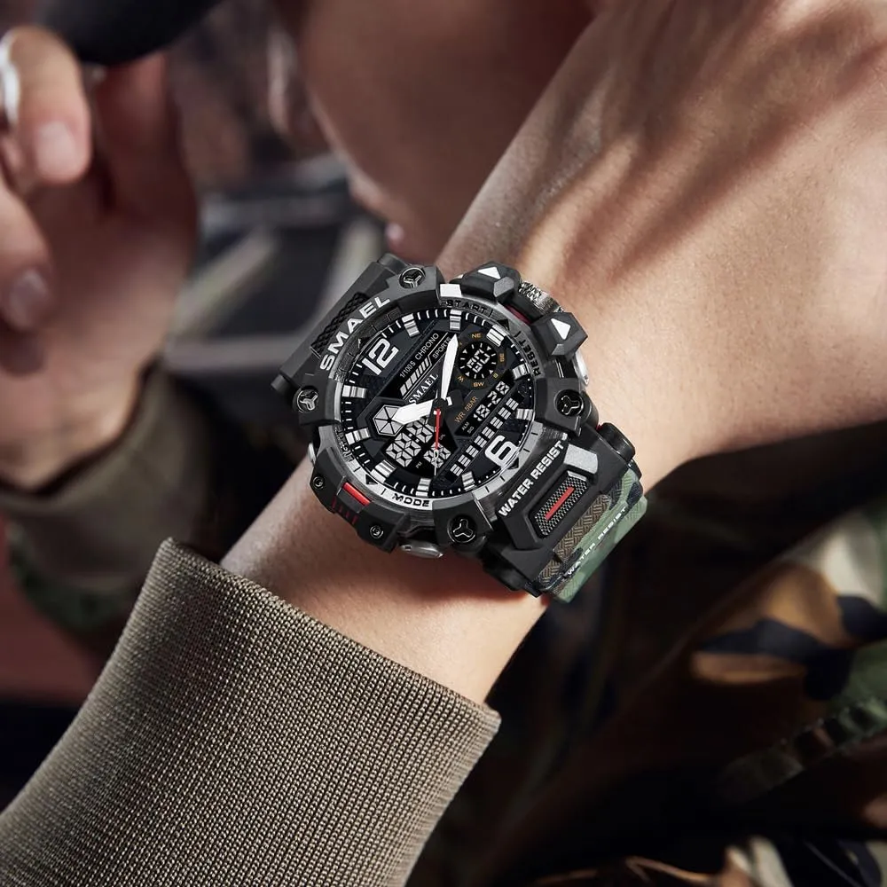 Alarm dispute Electronic Wristwatch 8072 Men Waterproof Watches Janpenese Quartz Chronograph Heavy-Duty Watch Men 
