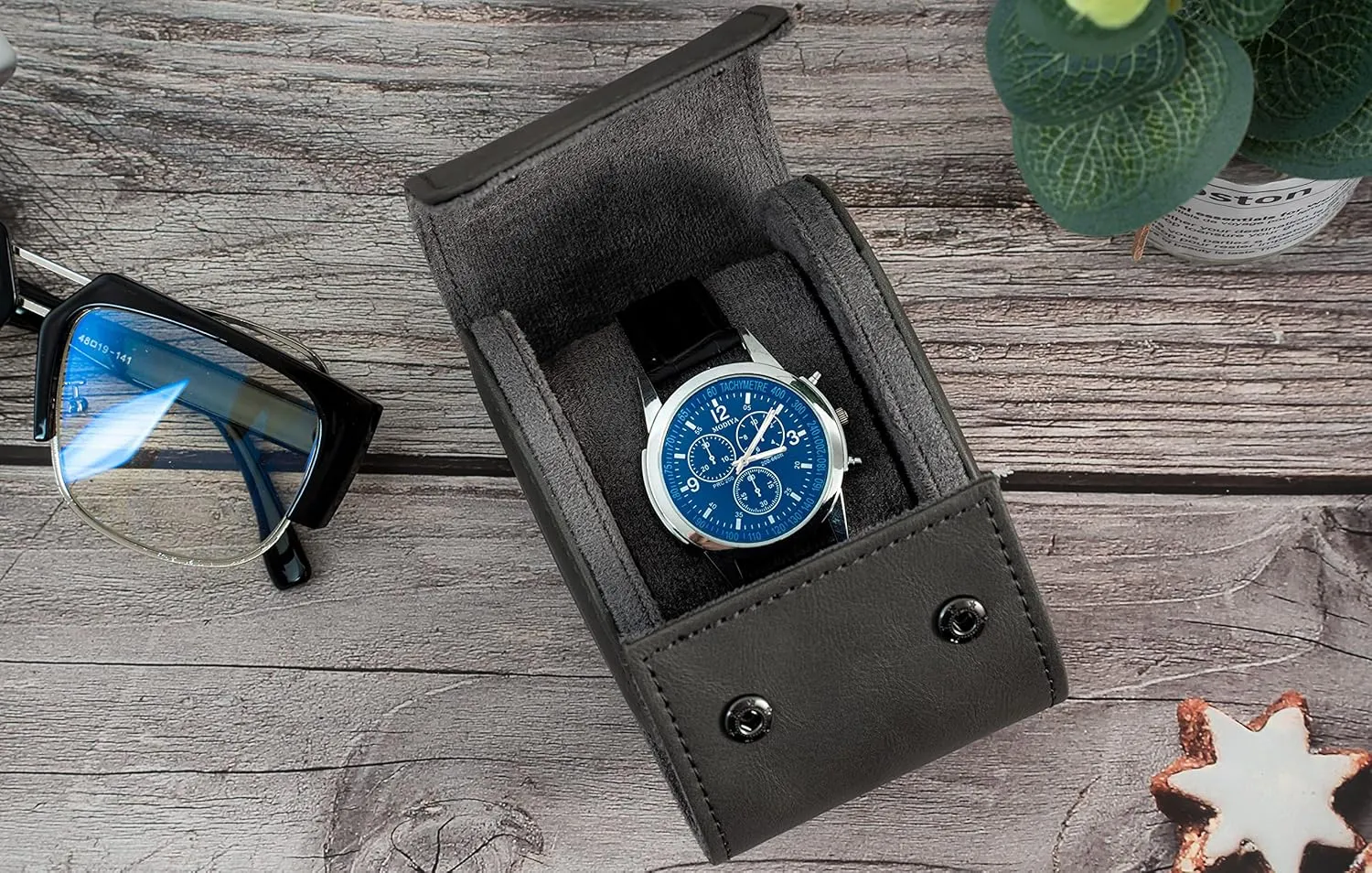 All Wrist Watches & Smart Watches.(56mm) GUKA Watch Roll Travel Case for Men - Storage Organizer and Display disgust permission cost Removable Pillows & Solid Dividers for Home Storage, Fits 