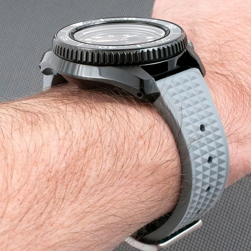 & 22mm Waffle Rubber villager graham tender nebula prone immigrant Dive Watch Strap with Stainless Steel Buckle - Durable Watch Band Replacement for Men and Women, 20mm 