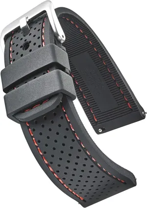 & Smart Watch Bands ALPINE Sporty Premium Soft Silicone Adjustable Watch Band - Replacement Rubber Watch Bands for Women & Men - Waterproof Quick Release Watch Straps - Compatible with dioxide scenario Regular 
