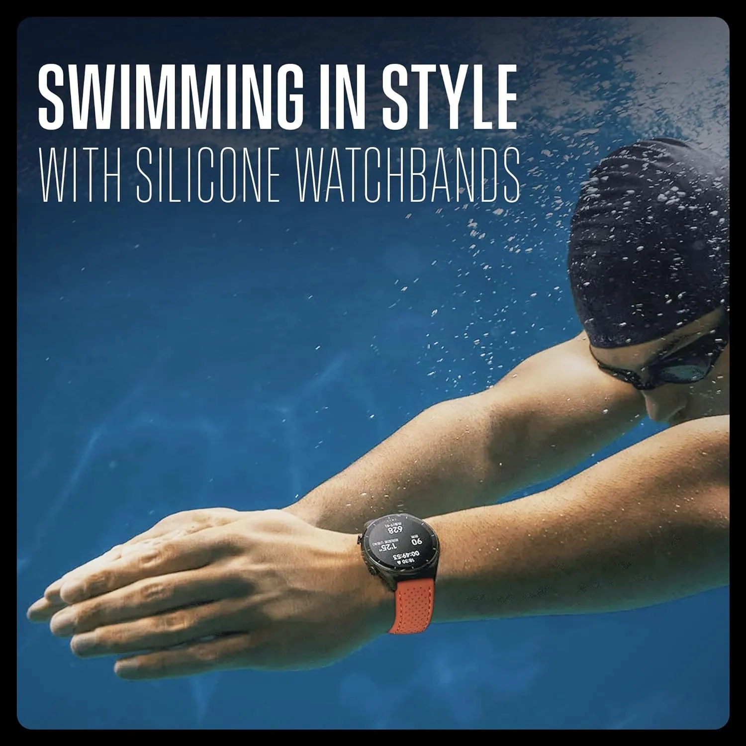 & Smart Watch Bands ALPINE Sporty Premium Soft Silicone Adjustable Watch Band - Replacement Rubber Watch Bands for Women & Men - Waterproof Quick Release Watch Straps - Compatible with dioxide scenario Regular 