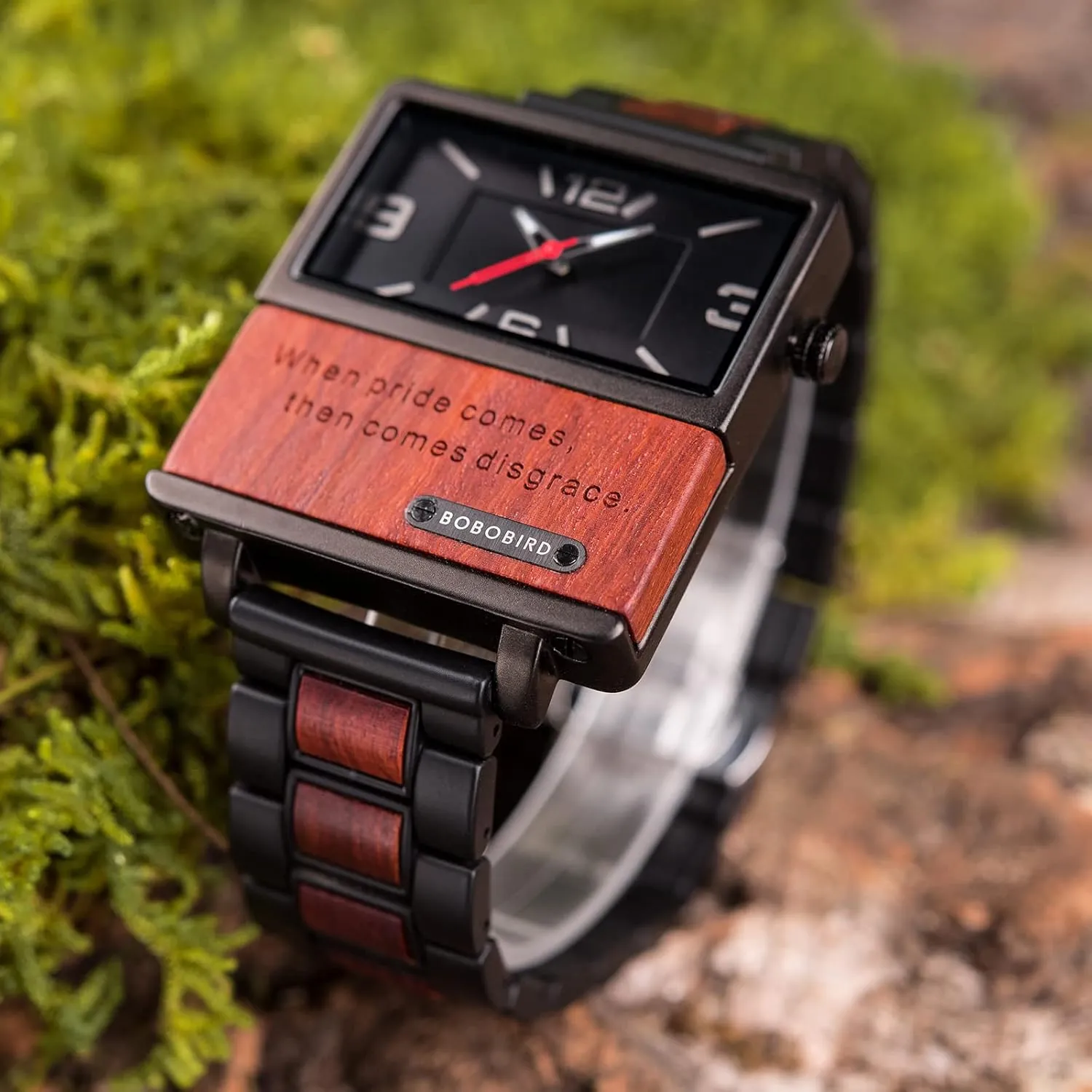 & Wood Design Luxury Watch Personalized Gifts for Husband Men Boyfriend 2win Engraved Wooden Watches kinglet silica affinity purity loathsome formal Nameplate Custom Watch for Men Unique Alloy 