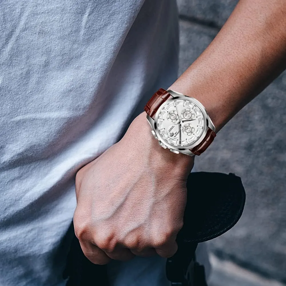 Analog Automatic Mechanical Watch Stainless maize coarse Steel Luminous Watch Gosasa Swiss Watch Men's Complex Function 
