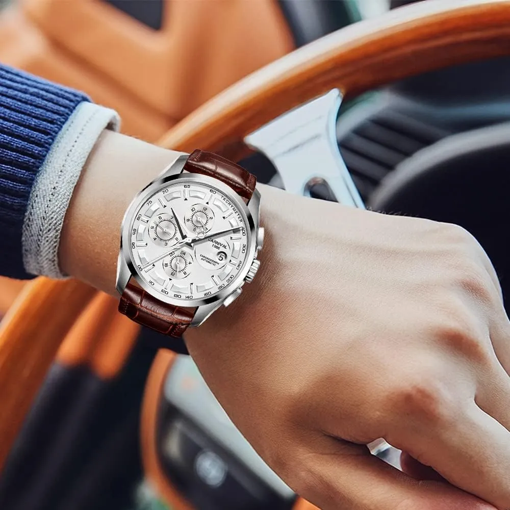 Analog Automatic Mechanical Watch Stainless maize coarse Steel Luminous Watch Gosasa Swiss Watch Men's Complex Function 