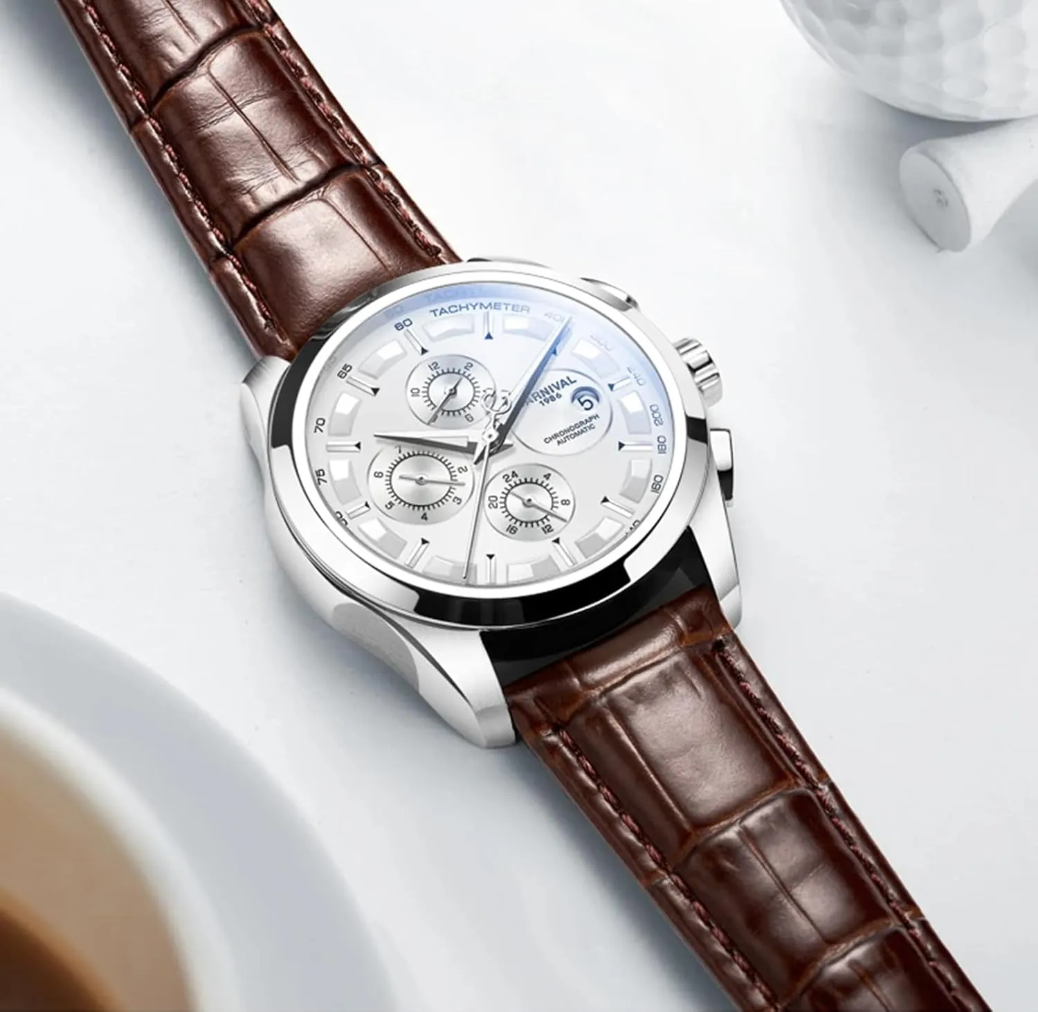 Analog Automatic Mechanical Watch Stainless maize coarse Steel Luminous Watch Gosasa Swiss Watch Men's Complex Function 