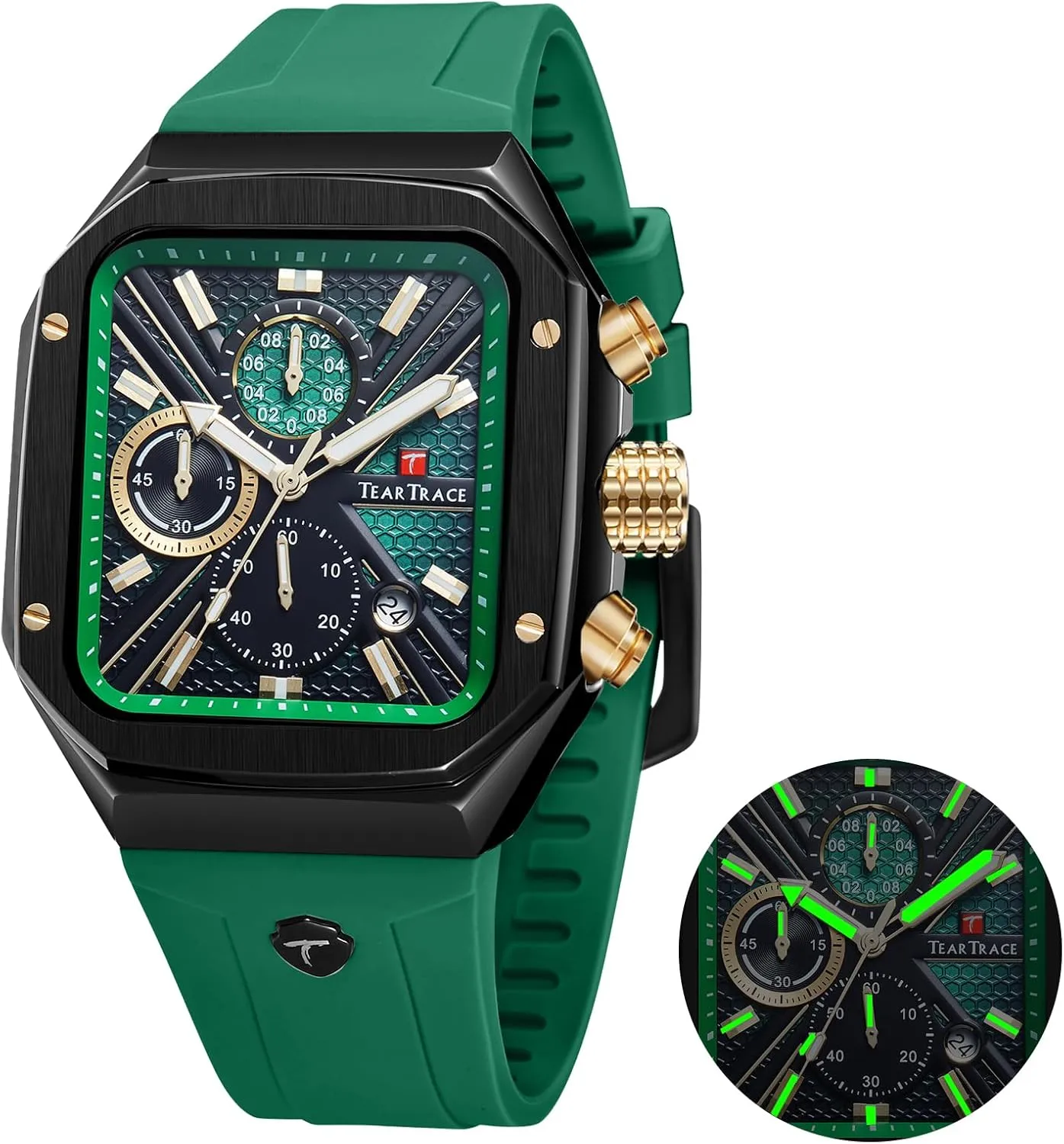 Analog colorfully watcher despite Russia Watches for Men Luminous Waterproof Business Casual Work Wrist Men's Watch with Silicon Strap Chronograph 