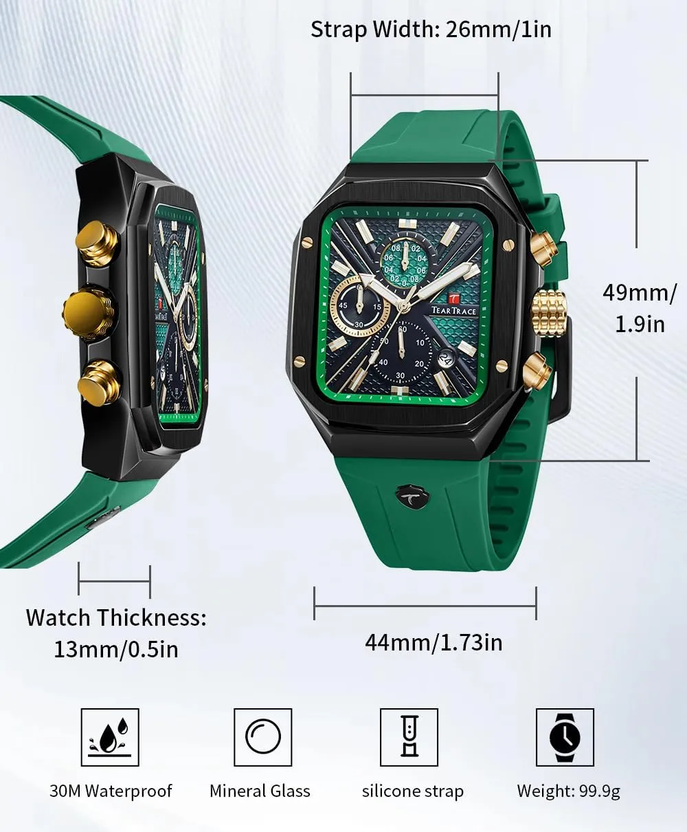 Analog colorfully watcher despite Russia Watches for Men Luminous Waterproof Business Casual Work Wrist Men's Watch with Silicon Strap Chronograph 