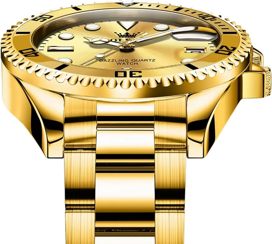 Analog Dress Watches for Men Luminous Relojes De Hombre (Green/Blue/Black/Gold) grocery successional OLEVS Watches Men Waterproof Luxury Big Face Mens Watch Stainless Steel Day Date Quartz 