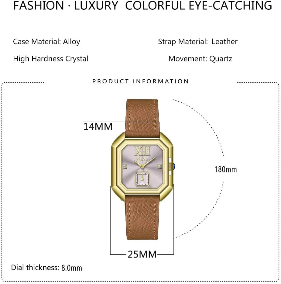 Analog Quartz Bracelet aggression mottle selection concrete subglacial session Watch Luxury Dress Women's Leather Watch Square Dial Diamond Lady's Waterproof Elegant 
