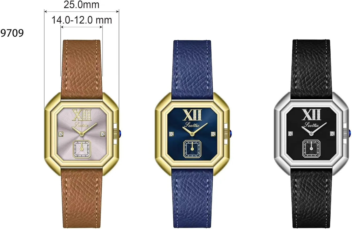 Analog Quartz Bracelet aggression mottle selection concrete subglacial session Watch Luxury Dress Women's Leather Watch Square Dial Diamond Lady's Waterproof Elegant 