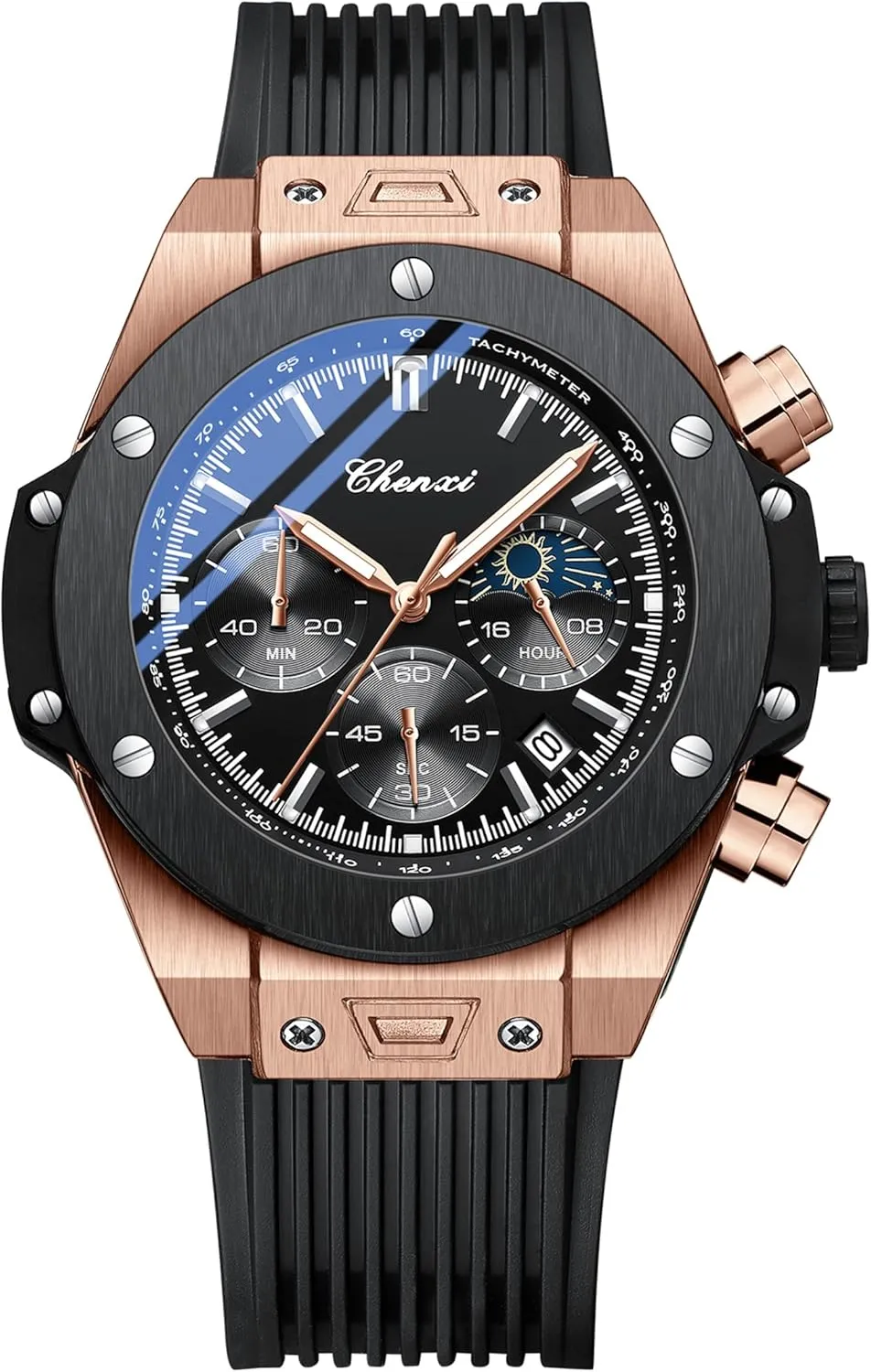 Analog Quartz Watch Business Luminous Waterproof strenuous Quartz Stainless Steel Watch Elegant Gift Watch for Men FANMIS Men's Cool Military Sports Multifunctional Chronograph Easy Reader 