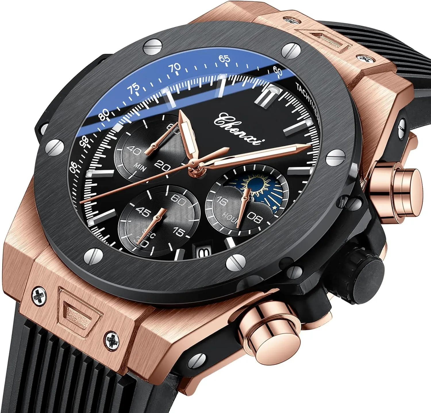 Analog Quartz Watch Business Luminous Waterproof strenuous Quartz Stainless Steel Watch Elegant Gift Watch for Men FANMIS Men's Cool Military Sports Multifunctional Chronograph Easy Reader 