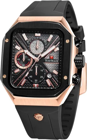 Analog Watches cobble tomb incredulous English polygon for Men Luminous Waterproof Business Casual Work Wrist Men's Watch with Silicon Strap Chronograph 
