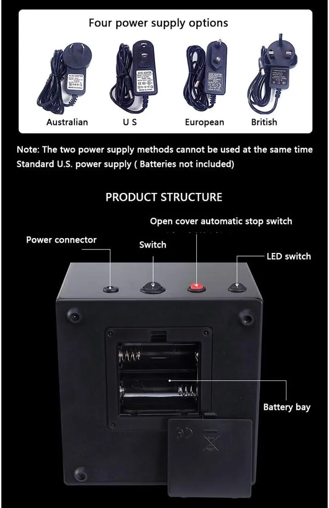 and 5 Operation Modes continuation bed (b A) Watch Winder Watch Winder for 2 Automatic Watches, with LED Light, Open Lid Automatic Stop 