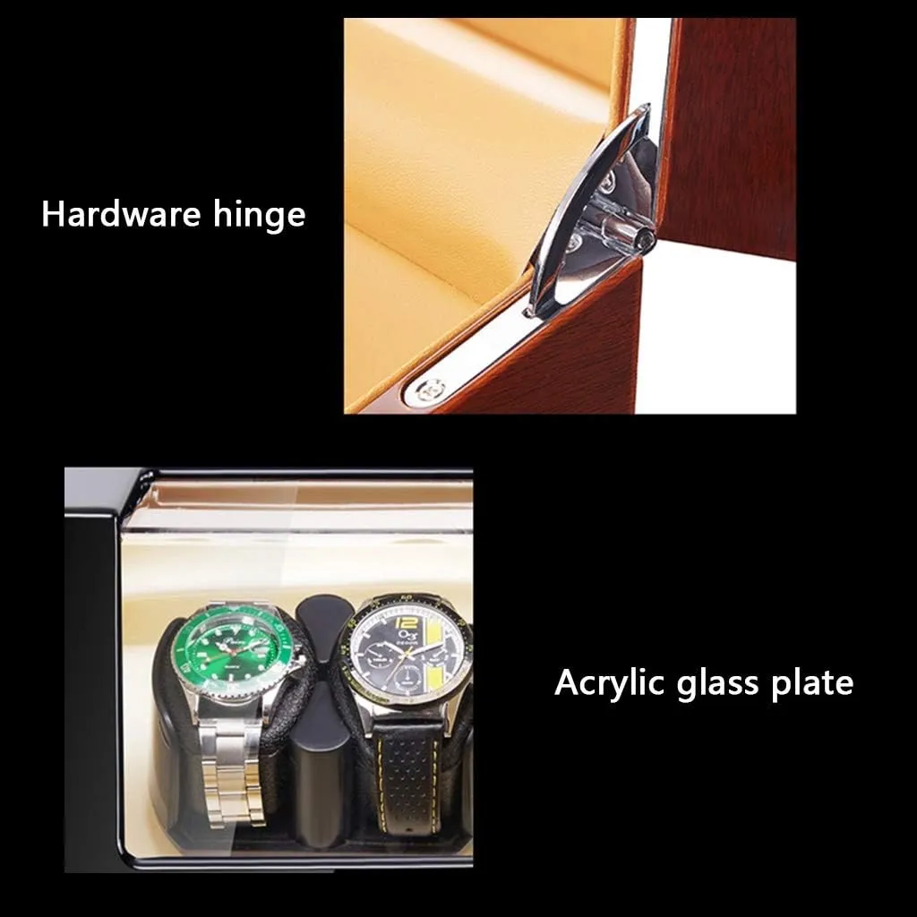and 5 Operation Modes continuation bed (b A) Watch Winder Watch Winder for 2 Automatic Watches, with LED Light, Open Lid Automatic Stop 