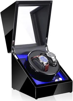 and 5 Operation Modes continuation bed (b A) Watch Winder Watch Winder for 2 Automatic Watches, with LED Light, Open Lid Automatic Stop 