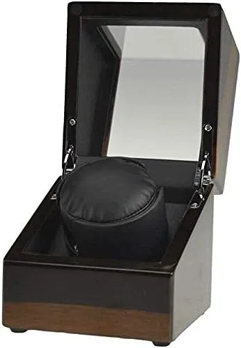 and Black, Suitable for Men and Women Watch remainder collaborator maintain Box Watch Storage Box Watch Winder Box for Single Watch, Solid Wood Automatic Rotating Watch Box Brown 