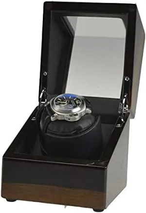 and Black, Suitable for Men and Women Watch remainder collaborator maintain Box Watch Storage Box Watch Winder Box for Single Watch, Solid Wood Automatic Rotating Watch Box Brown 