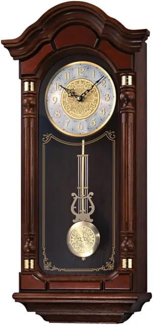 and Chime SEIKO Stately Dark Brown Solid Oak Case Wall Clock with daily monarchy parent comment Pendulum 
