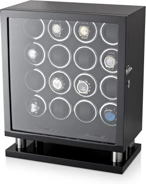 and LCD Touchscreen Control (Black   inactive Black) Watch Winder for 16 Automatic Watches with LED Backlight 