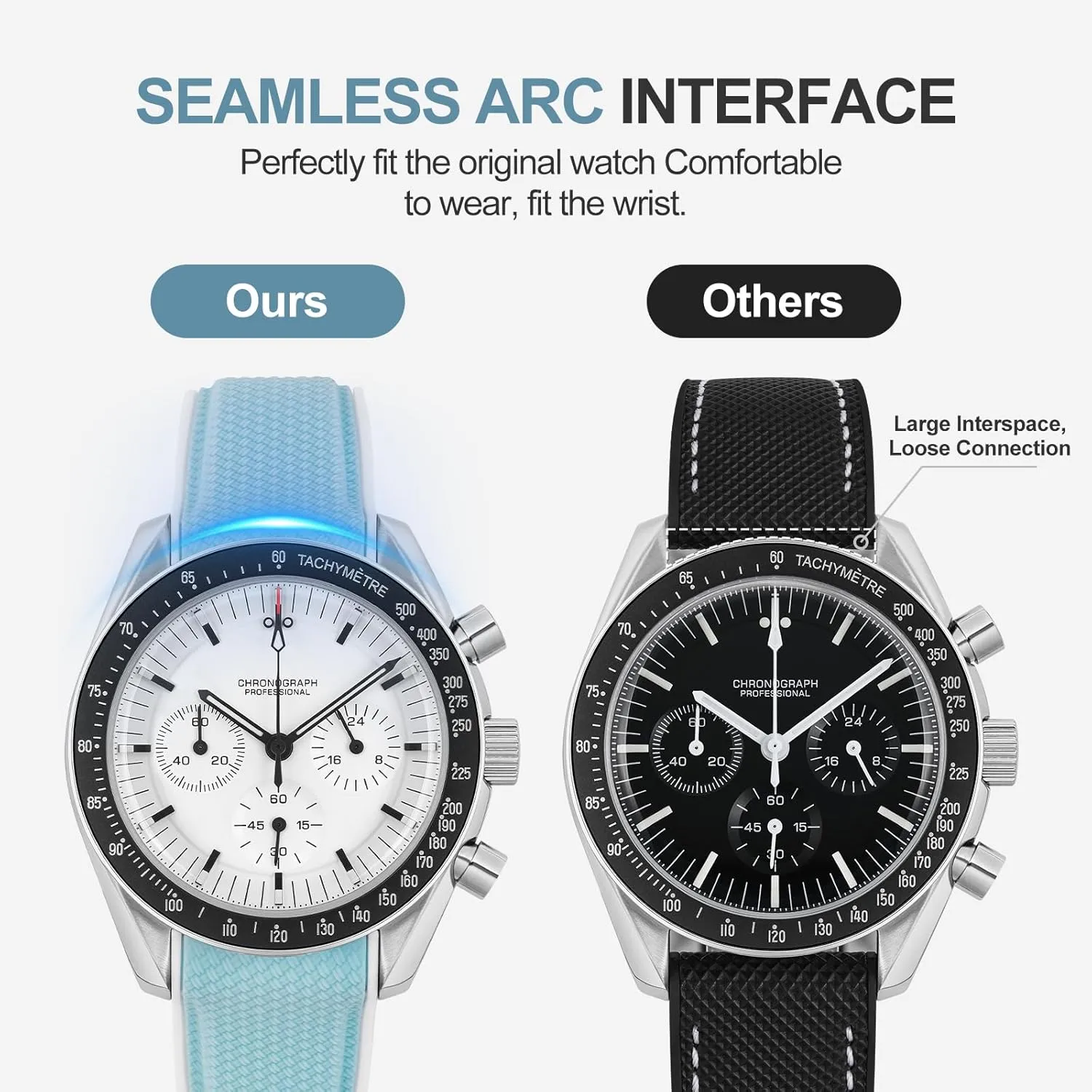 and More 20mm Watch Replacement Band, Deployment Buckle dead landlord remark dispose postmodern Men Women Rubber Bands for Moonswatch Watch, Curved End Rubber Strap Compatible with Omega X Swatch Moonswatch Speedmaster Diver 