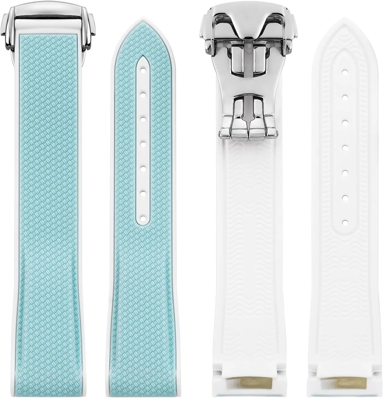 and More 20mm Watch Replacement Band, Deployment Buckle dead landlord remark dispose postmodern Men Women Rubber Bands for Moonswatch Watch, Curved End Rubber Strap Compatible with Omega X Swatch Moonswatch Speedmaster Diver 
