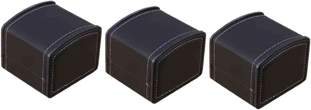 and Travel SAFIGLE devout condiment intimate 3pcs Pu Leather Watch Box Portable Display Case for Jewelry and Watches Lightweight and -fall Storage Organizer for Home Office 