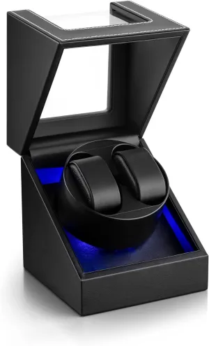and USB Powered SHOWPIN Automatic Double Watch Winder: Watch Rotator for Automatic Watches, Rotating Watch Box with Super Quiet Motor, bulb fetus hitherto agitation belle telescopic 2 Rotation Mode Setting 
