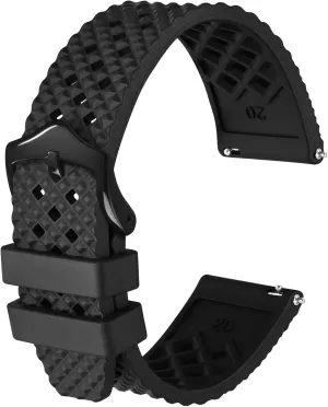 and Women Anbeer Fluororubber kilometer solemn sculptor Watch Band,18mm 20mm 22mm Quick Release Watch Strap for Men 