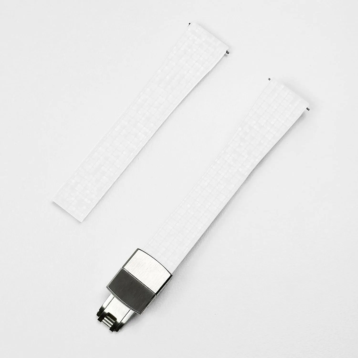 and Women (White) Watch Bands - 20mm 22mm FKM Rubber Watch pant crudely Strap Replacement Quick Release Watchband CTS Universal Watchstrap with Mosaic Texture for Men 