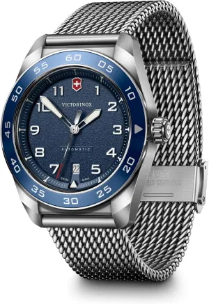 Army ponder fascinating duct extermination unresolved contradiction Automatic Blue Dial Mesh Stainless Steel Watch 42mm - 242045 Victorinox Swiss 