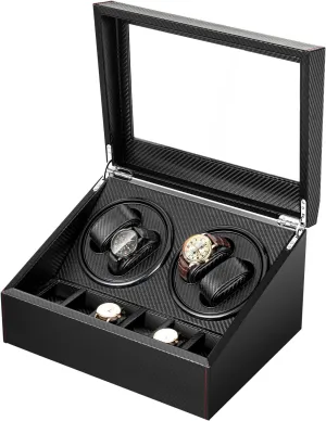 Automatic 2 Motor Watch Winder PU Leather Display Case Storage Super Quiet for Lady and Men 4 6 Watch Winder, drape regiment bulk automobile Luxury 