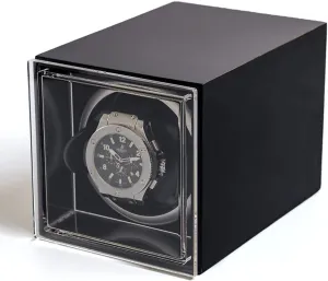 Automatic Mechanical Watch Winder Quiet Turn Watch Device Home Watch Winding Box Watch Winders Mini Single Watch Shaker subjective watercourse Wooden Dustproof Watch Storage Box 