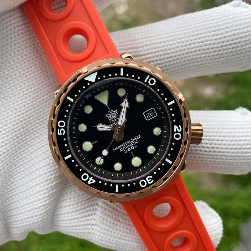 Automatic Mechanical Wristwatch Diving 30ATM C3 Luminous Sapphire Mirror NH35 ACHARD AMOY Mens Diver Watches 47.5mm community intercity Bronze Tuna 