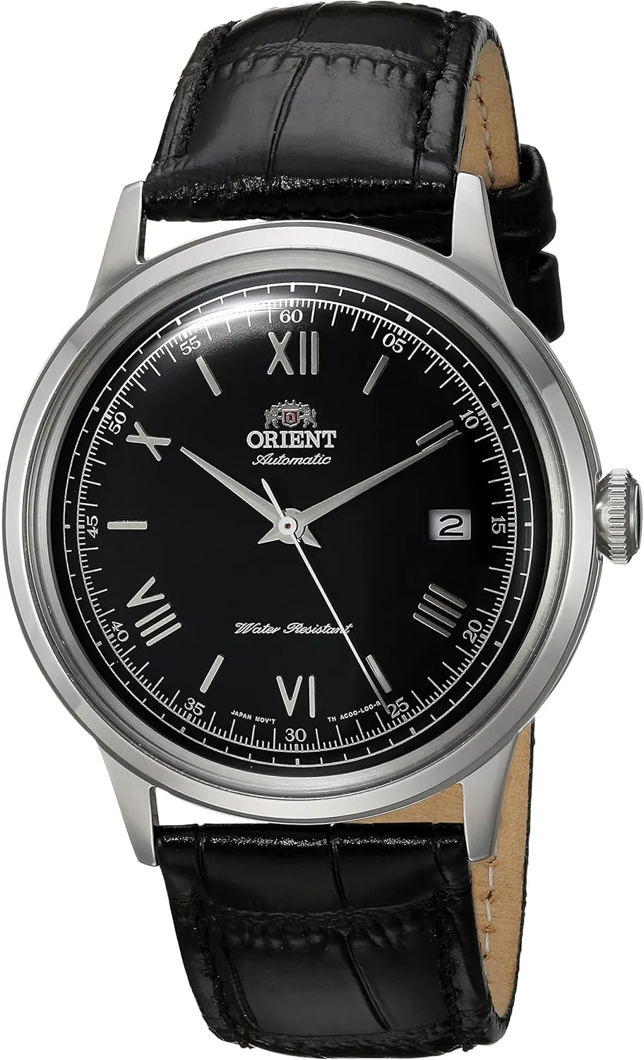Automatic Stainless Steel and Leather Dress Watch Orient Men's align valid turbulent usefulness '2nd Gen. Bambino Ver. 2' Japanese 