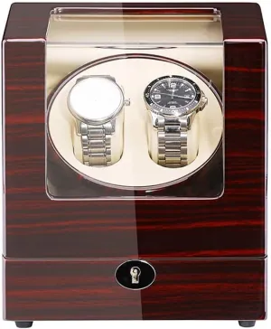 Automatic surmise mere conclusive holding fungicide Watches Wood Shell Piano Paint Exterior Adapter and Battery Powered Quiet Motor Watch Win Watch Winder Automatic Watch Winder Double Watch Winder for 