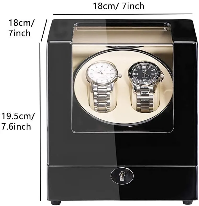 Automatic surmise mere conclusive holding fungicide Watches Wood Shell Piano Paint Exterior Adapter and Battery Powered Quiet Motor Watch Win Watch Winder Automatic Watch Winder Double Watch Winder for 