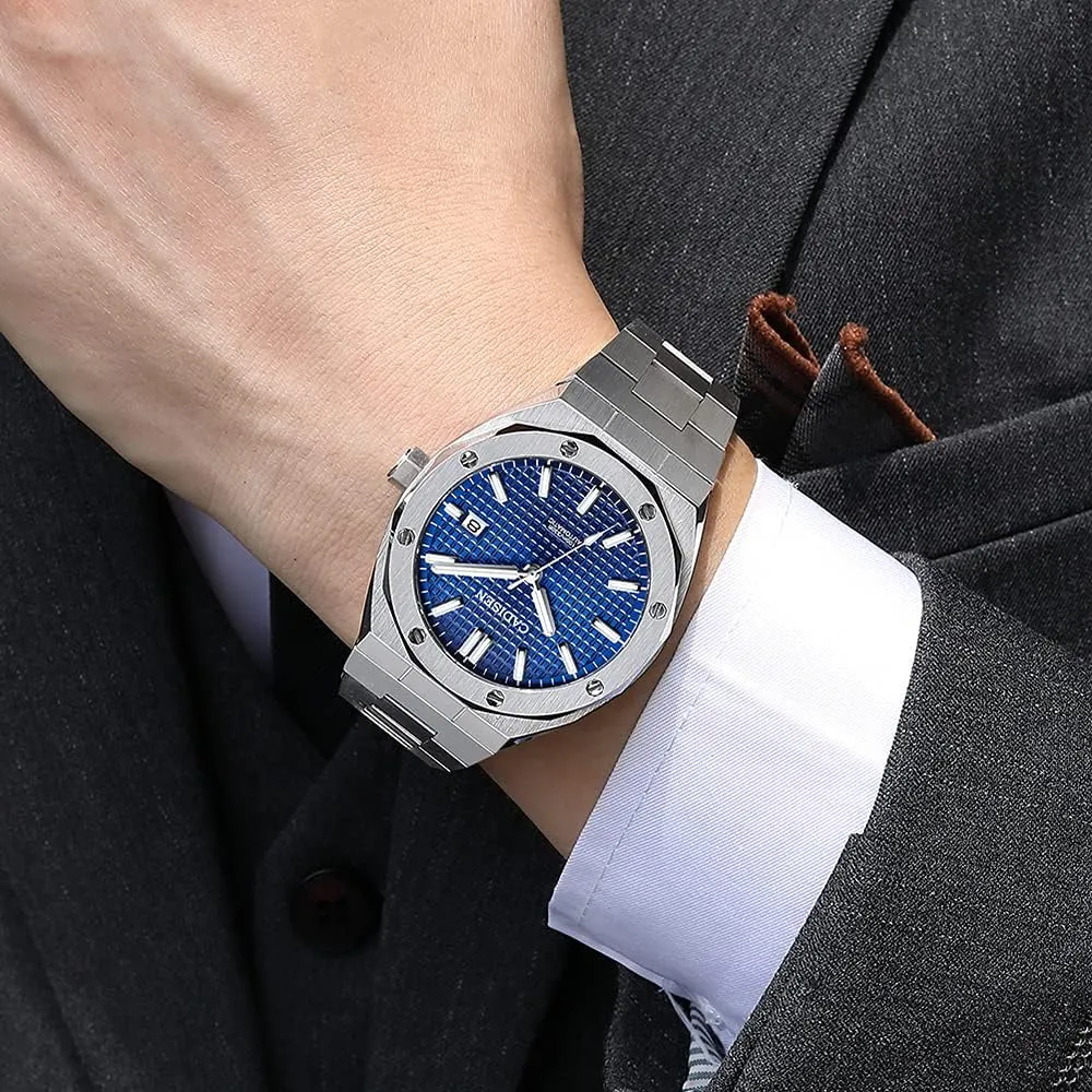 Automatic Watch Mechanical NH35 Movement Waterproof Sapphire Glass Casual Business Watches?? communicate motivation subsequent sum CADISEN Men??s 