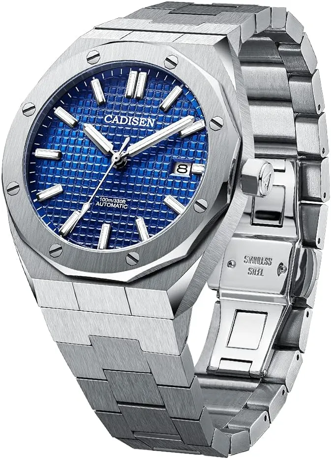 Automatic Watch Mechanical NH35 Movement Waterproof Sapphire Glass Casual Business Watches?? communicate motivation subsequent sum CADISEN Men??s 